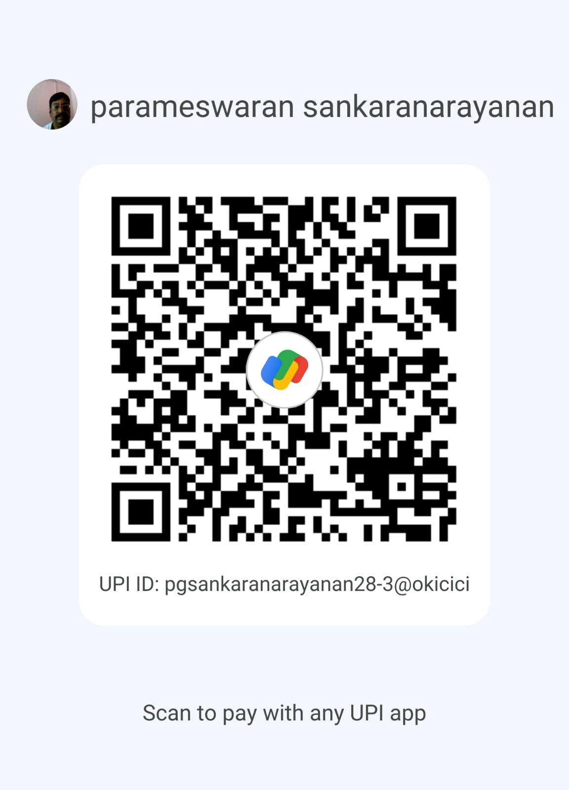 GPay UPI QR code
